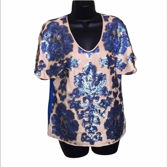 Tracy Reese Newman Marcus Sequined Blouse … - Picture 1 of 6